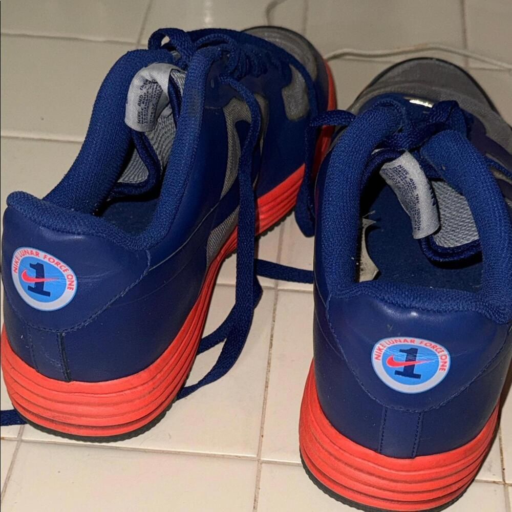 Nike Lunar Force 1 Low Royal Blue Grey Orange Men’s Size 10 - Picture 3 of 8